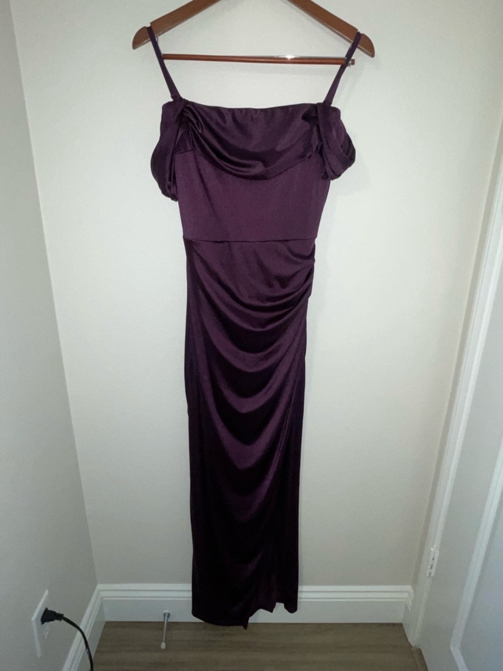 Shapewear Off Shoulder Shine Ruched Sculpting Maxi Dress - Picture 5 of 6